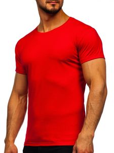 Camiseta de manga corta sin estampado para hombre roja Bolf 2005