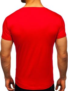 Camiseta de manga corta sin estampado para hombre roja Bolf 2005