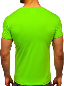 Camiseta de manga corta sin estampado para hombre verde claro Bolf 2005