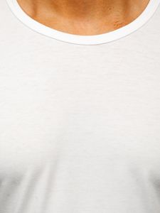 Camiseta de manga corta sin impresión para hombre blanco Bolf 2006