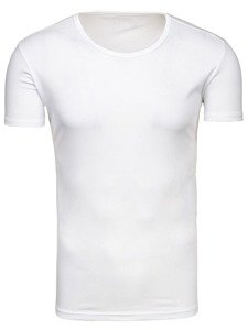 Camiseta de manga corta sin impresión para hombre blanco Bolf 2006