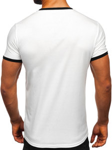 Camiseta de manga corta sin impresión para hombre blanco Bolf 8T83