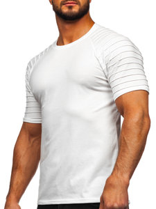 Camiseta de manga corta sin impresión para hombre blanco Bolf 8T88