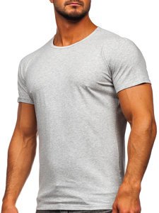 Camiseta de manga corta sin impresióń para hombre gris claro Bolf 2005-1