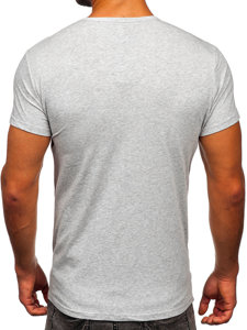 Camiseta de manga corta sin impresióń para hombre gris claro Bolf 2005-1