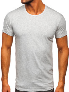 Camiseta de manga corta sin impresióń para hombre gris claro Bolf 2005-1