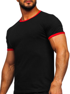 Camiseta de manga corta sin impresión para hombre negro Bolf 8T83