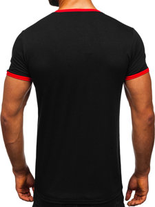 Camiseta de manga corta sin impresión para hombre negro Bolf 8T83