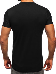 Camiseta de manga corta sin impresión para hombre negro Bolf MT3001 