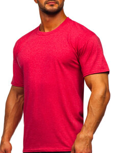 Camiseta de manga corta sin impresión para hombre rojo Bolf B10