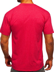 Camiseta de manga corta sin impresión para hombre rojo Bolf B10