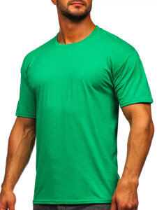 Camiseta de manga corta sin impresión para hombre verde Bolf B10