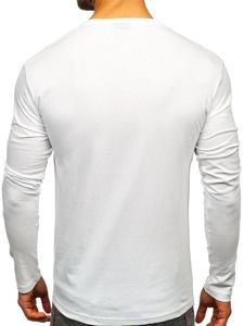 Camiseta de manga larga con impresión para hombre blanca Bolf 1214