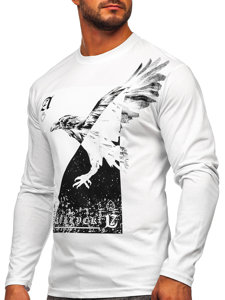 Camiseta de manga larga con impresión para hombre blanco Bolf 146741