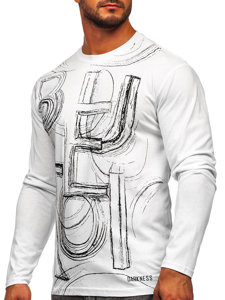 Camiseta de manga larga con impresión para hombre blanco Bolf 146743