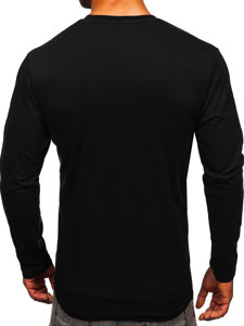 Camiseta de manga larga con impresión para hombre negro Bolf 146741