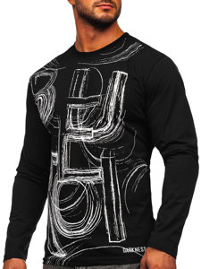 Camiseta de manga larga con impresión para hombre negro Bolf 146743