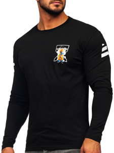 Camiseta de manga larga con impresión para hombre negro Bolf 146746