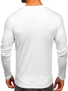 Camiseta de manga larga lisa para hombre blanca Bolf 1209