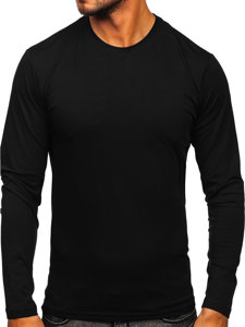 Camiseta de manga larga lisa para hombre negra Bolf 1209