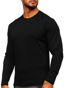 Camiseta de manga larga lisa para hombre negra Bolf 1209