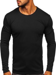 Camiseta de manga larga sin estampado para hombre negro Bolf 2088L