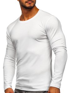 Camiseta de manga larga sin impresión para hombre blanco Bolf 2088L