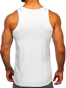 Camiseta de tirantes anchos con impresión blanco Bolf 143031