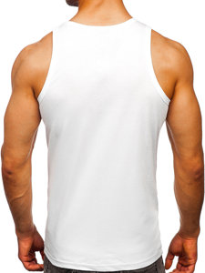 Camiseta de tirantes anchos con impresión blanco Bolf 14843