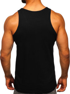 Camiseta de tirantes anchos con impresión negro Bolf 143030