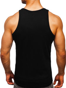 Camiseta de tirantes anchos con impresión negro Bolf 14843