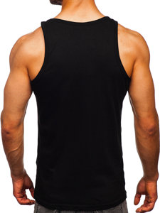 Camiseta de tirantes anchos con impresión negro Bolf 14850