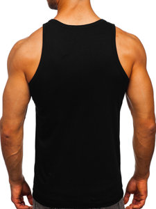 Camiseta de tirantes anchos con impresión para hombre negro Bolf 14846