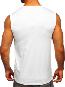 Camiseta de tirantes con impresión blanco Bolf 14816