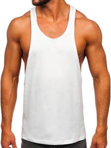 Camiseta de tirantes sin impresión para hombre blanco Bolf 1245