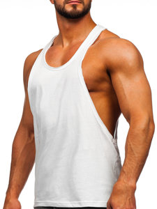 Camiseta de tirantes sin impresión para hombre blanco Bolf 1245