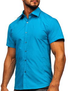 Camiseta elegante a manga corta para hombre color azul Bolf 7501