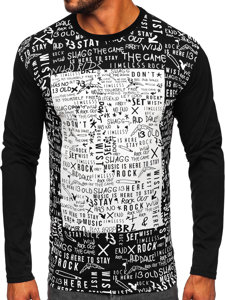 Camiseta estampada a manga larga para hombre color negro Bolf 1213