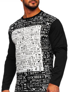 Camiseta estampada a manga larga para hombre color negro Bolf 1213