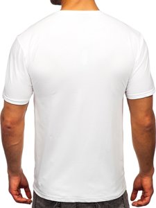 Camiseta estampada con aplicaciones para hombre color blanco Bolf 192380