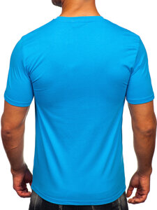 Camiseta estampada de algodón para hombre Azul Bolf MPO3531