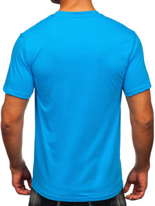 Camiseta estampada de algodón para hombre Azul Bolf MPO3555