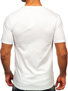 Camiseta estampada de algodón para hombre Blanco Bolf MPO3460