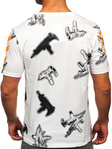 Camiseta estampada de algodón para hombre Blanco Bolf MPO3471