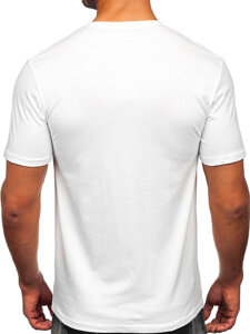 Camiseta estampada de algodón para hombre Blanco Bolf MPO3502