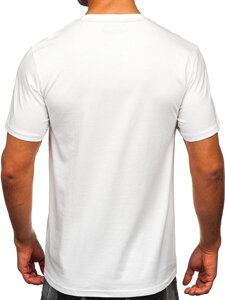 Camiseta estampada de algodón para hombre Blanco Bolf MPO3555