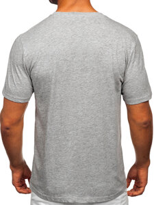 Camiseta estampada de algodón para hombre Gris Bolf MPO3466