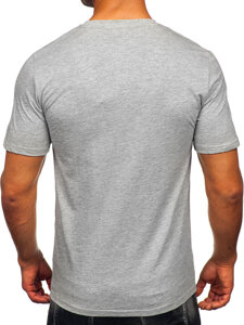 Camiseta estampada de algodón para hombre Gris Bolf MPO3531