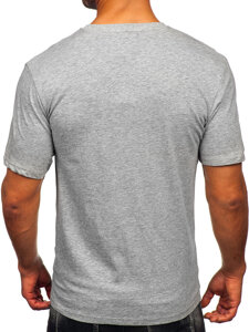 Camiseta estampada de algodón para hombre Gris Bolf MPO3560