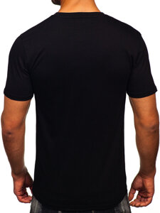 Camiseta estampada de algodón para hombre Negro Bolf MPO3452